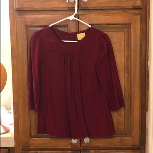 Maroon Anthropologie blouse